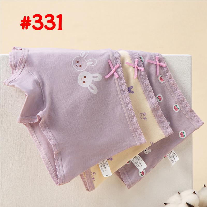 Set 3 quần chip đùi bé gái nhiều màu họa tiết dễ thương từ 9-40kg (2-10 tuổi), quần lót trẻ em cotton mềm mịn mát CS018