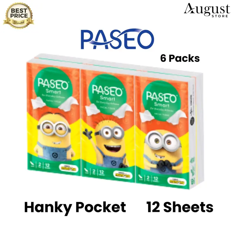 Tisu Tissue Paseo Hanky Pocket Isi 6 Pack / 12 Sheets / Tissue Berpergian / Tissue Praktis Dibawa 0
