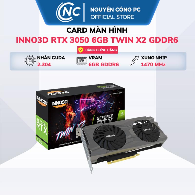 Card Màn Hình VGA INNO3D GEFORCE RTX 3050 6GB TWIN X2 GDDR6 - BH 36 Tháng
