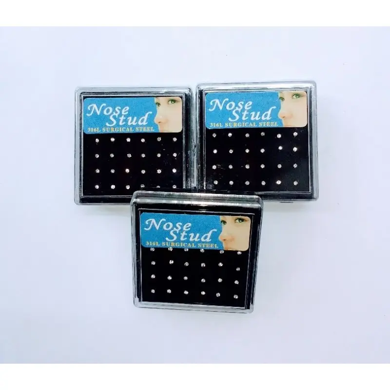 GROSIR STUD HIDUNG MUTIARA ISI 24PCS DAN 40PCS STAINLEES STEEL TAHAN KARAT