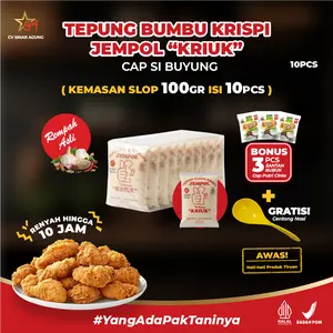 [10 pcs x 100 gram] Tepung Bumbu Crispy Cap Jempol Si Buyung Renyah Gurih Kemasan 100 GRAM x 10 PCS (FREE CENTONG & SANTAN BUBUK)
