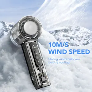 Kipas Angin AC Mini Turbo Strong High Speed 16000 Rpm Portable Handheld Rechargeable Fan
