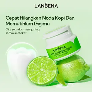 [HOT][OFFICIAL] LANBENA Teeth Whitening Powder 30gr/55gr | Memutihkan Gigi dalam , Aman untuk Gigi Sensitif, Penghilang Noda Kuning & Plak | Dengan Activated Charcoal & Baking Soda