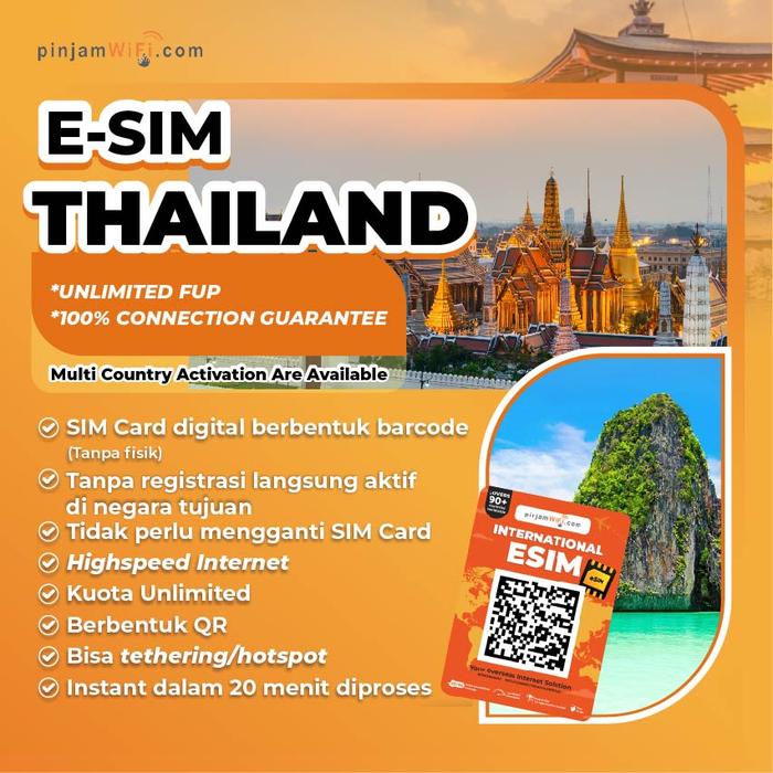 Gambar Pinjam Wifi e-SIM Thailand Internet Total Quota | ESIM Thailand Bangkok Kuota Total - 15GB / 7 Days dari Pinjam WiFi Kota Administrasi Jakarta Pusat Tokopedia