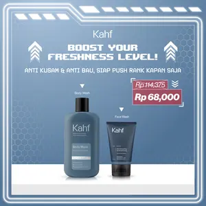 [BASIC SKINCARE FOR GAMERS - KAHF BUNDLE 2IN1 PAKET PERAWATAN DAILY] Paket Cleansing (Face Wash + Body Wash) - Wajah Bebas Kusam & Badan Anti Bau - Suitable for Daily Use & Sensitive Skin
