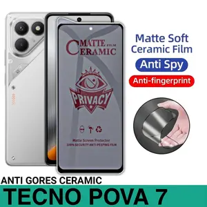 Anti Gores Untuk Tecno Pova 7 Ceramic Matte Privacy Anti Spy Screen Guard
