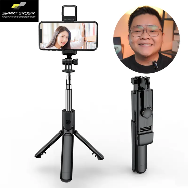 [Exclusive Doohan] Tongsis Selfie Stick 4IN1 dengan Remote Control 360º dan Super Bright LED