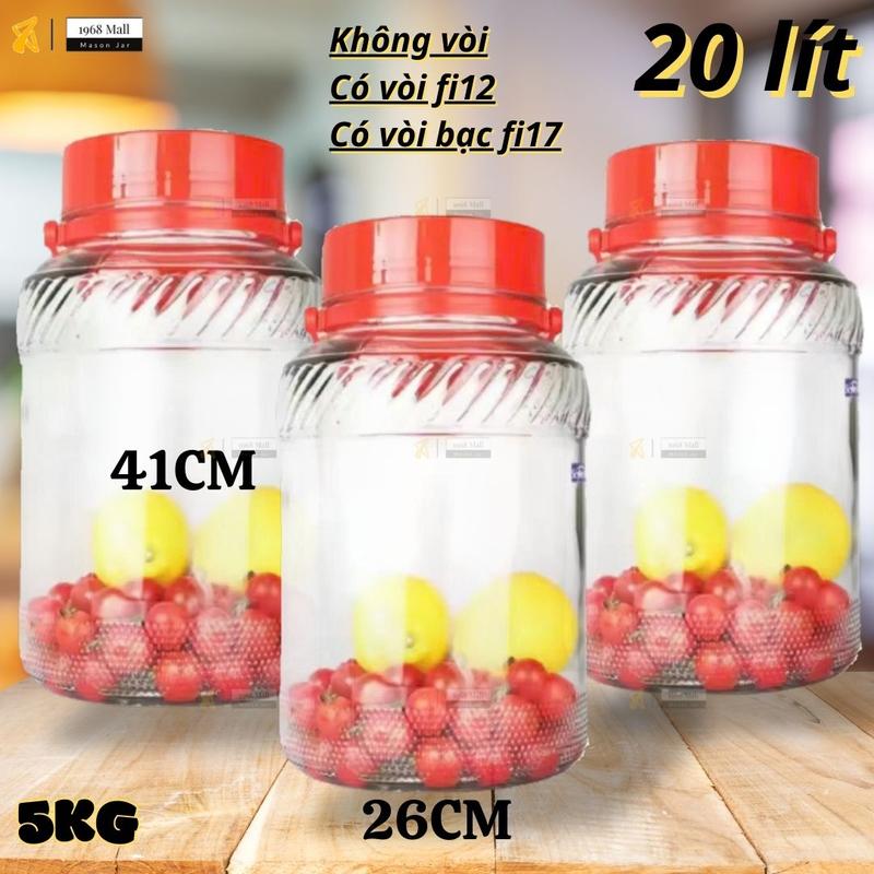 Bình Thủy Tinh 20L 20 Lít,20000ml Ngâm Ruou Sâm Có Nắp Quai Cầm Giá Rẻ Nhập Khẩu Hũ Hủ Thuỷ Tinh Đựng Gia Vị Đựng Thực Phẩm Đựng Đồ Ăn