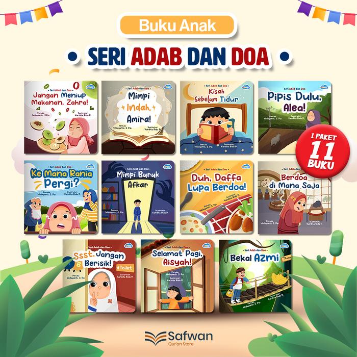 Gambar Buku Anak Seri Adab dan Doa 11 Buku dalam 1 Paket | 11 in 1 | soft cover glossy tahan air | Edukasi Books dari Safwan Quran Kota Bandung Tokopedia