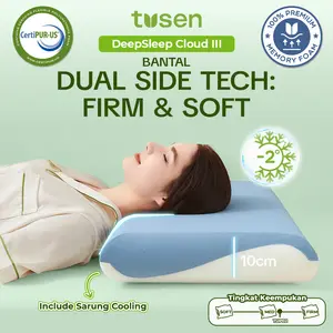 【TERLARIS】TUSEN DeepSleep Cloud Ⅲ Bantal Memory Foam Cooling Tebal 10cm Ortophedic Bantal Tidur Kesehatan Anti Pegal TUP02 Pillow Bed