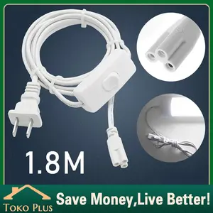 Kabel Sambungan Lampu TL T5 / T8 Custom Plus Switch Saklar On Off Soket Fitting Konektor Lampu