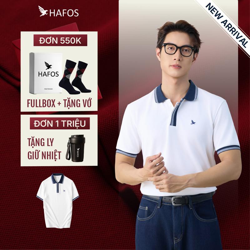NEW Áo polo nam trơn NAVE HAFOS chất liệu Smart Pique dày dặn áo thun có cổ phối màu thanh lịch