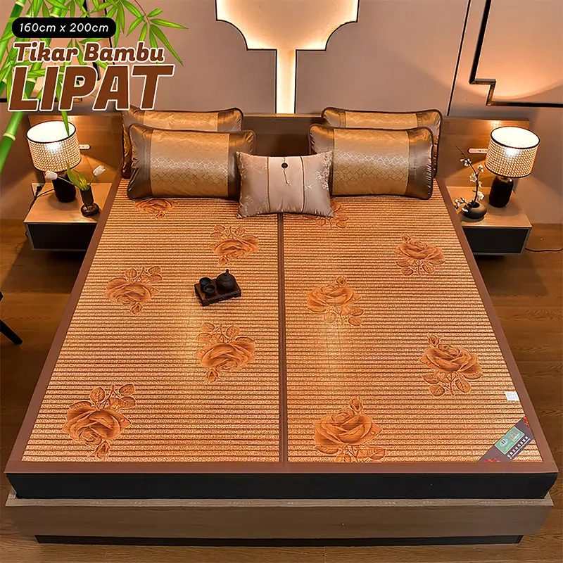 Barito Indo Tikar Rotan Bambu Premium 160x200cm Dekorasi Kamar Matras Pelindung Kasur | X2B2 0