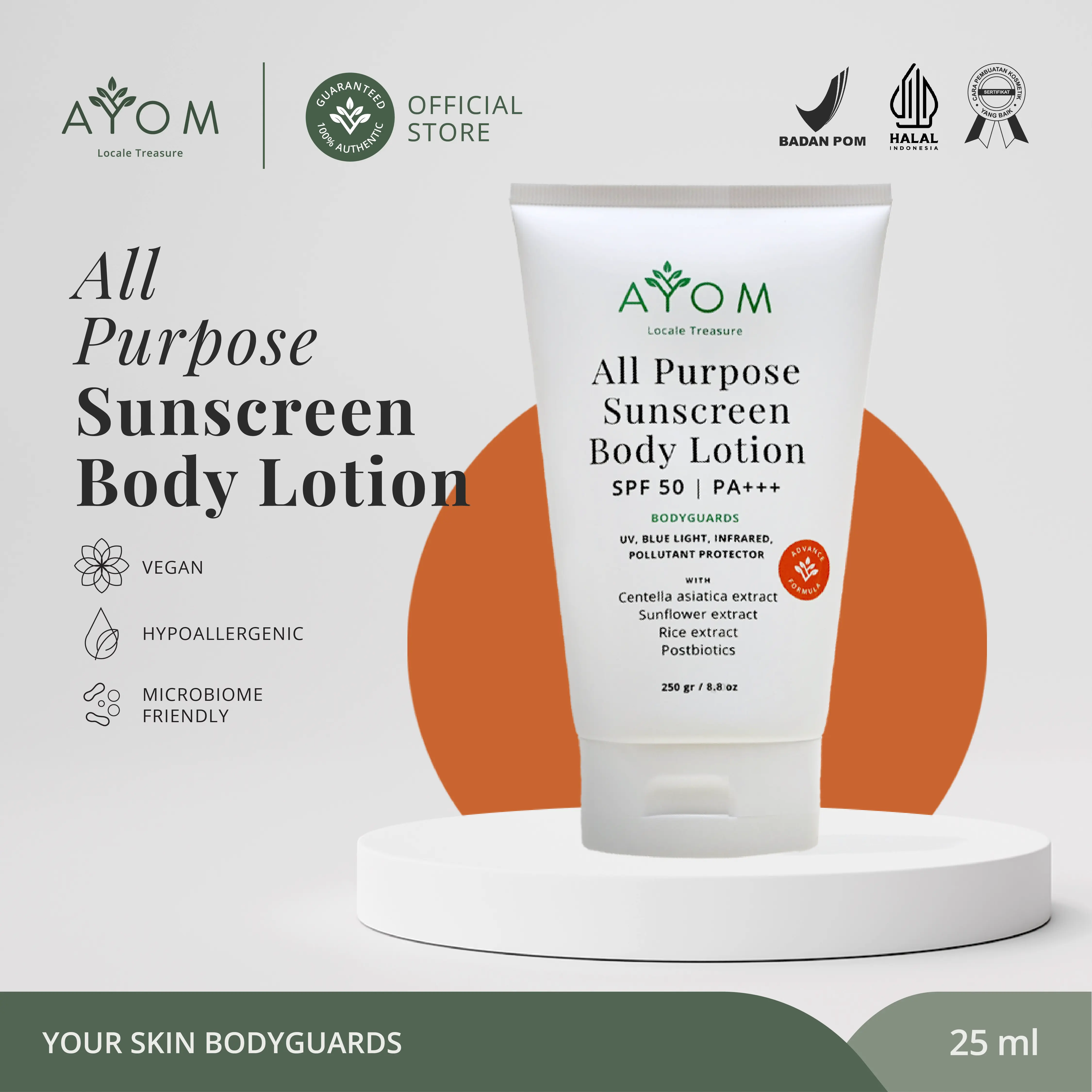 AYOM All Purpose Sunscreen Body Lotion SPF 50 PA+++