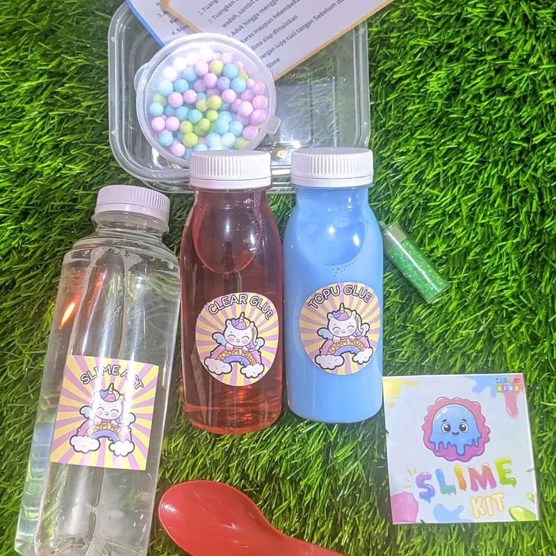 Slime kit ekonomis TOFU dan CLEAR GLUE terlengkap selim 3