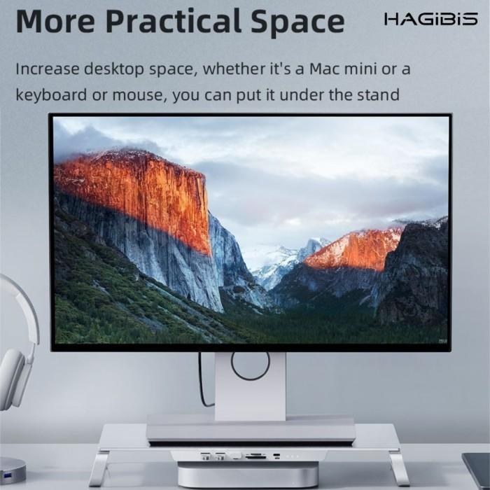 Hagibis Monitor Stand USB-C Hub with Dual Hard Drive for iMAC MAC MINI 1