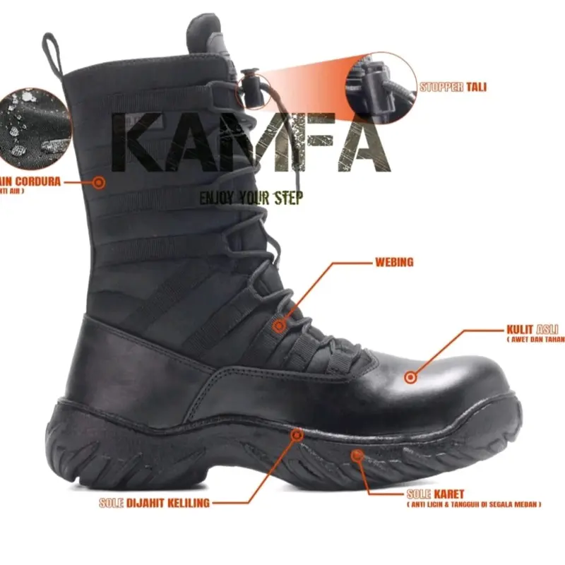 Sepatu PDL Kulit Asli Boots Dinas TNI Polri Security Brimob 4