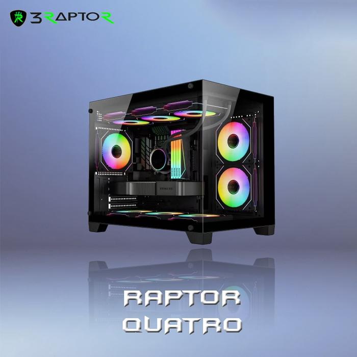 Promo Casing PC Gaming RAPTOR QUATRO M-ATX | Dual Tempered Glass | 3 ...