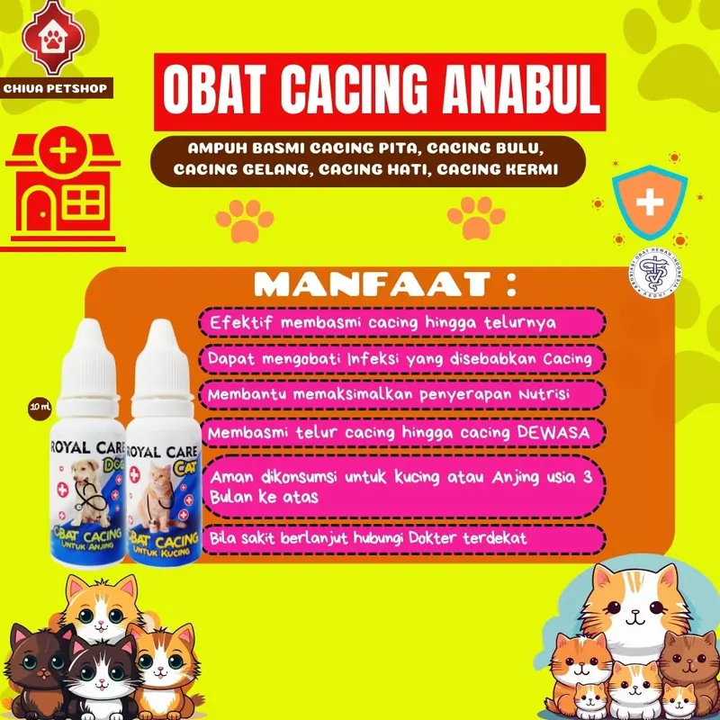 Obat Cacing Royal Care Kucing Anjing dan Anjing 10 ML 1