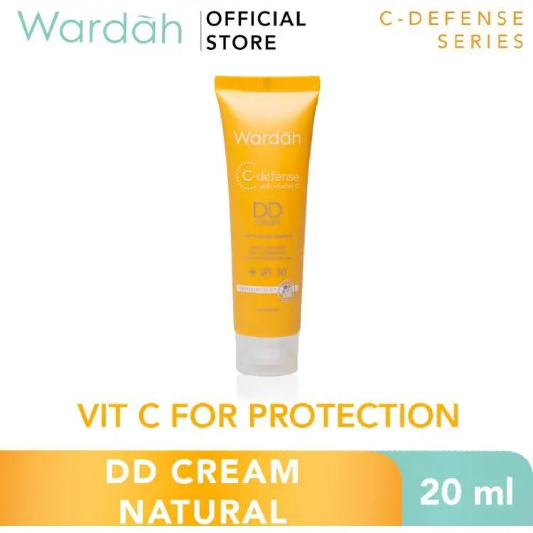 WARDAH C-Defense DD Cream 20 ml - Alas Bedak untuk Mencerahkan dan Meratakan Warna Kulit - Dilengkapi dengan HiGrade Vitamin C dan SPF 30 PA+++ - Skincare 1