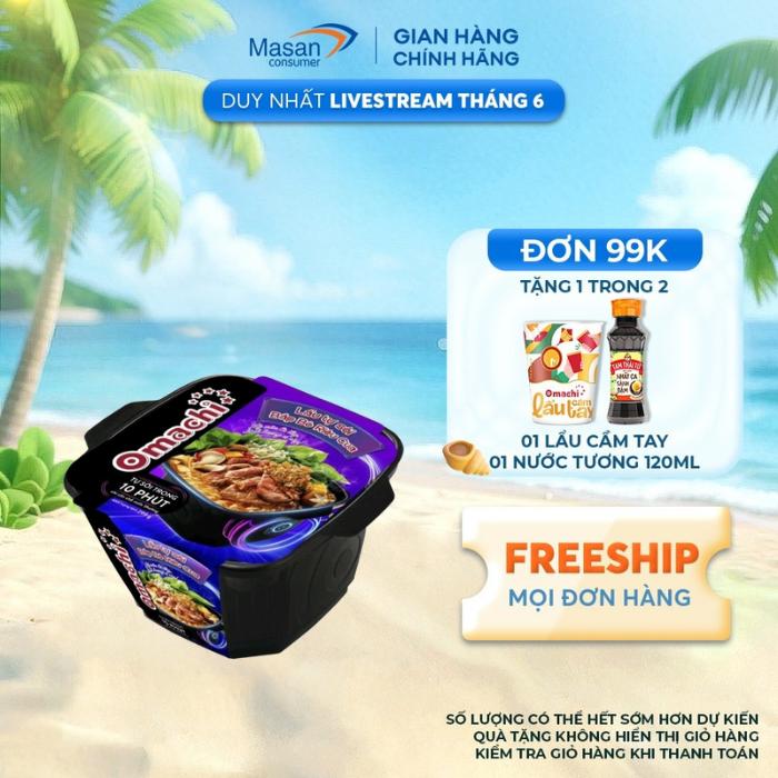 Omachi lẩu tự sôi bắp bò riêu cua Hộp 276g