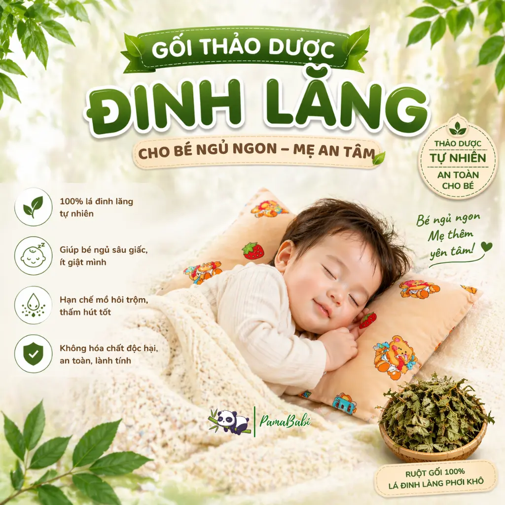 [TẶNG QUÀ XỊN] Combo 2 Chiếc Gối Thảo Dược Đinh Lăng Cao Cấp Cho Bé Ngủ Ngon - Thấm hút mồ hôi đầu cho bé gối  chobé lá
