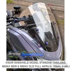 VISOR WINDSHIELD VARIASI MODEL THAILAND NMAX OLD & NMAX NEW BAHAN AKRILIK TEBAL 3 MILI