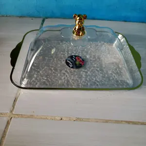 [BISA COD] Nampan Tray Food Tray Transparan Aesthetic Dengan Tutup Wadah Makanan