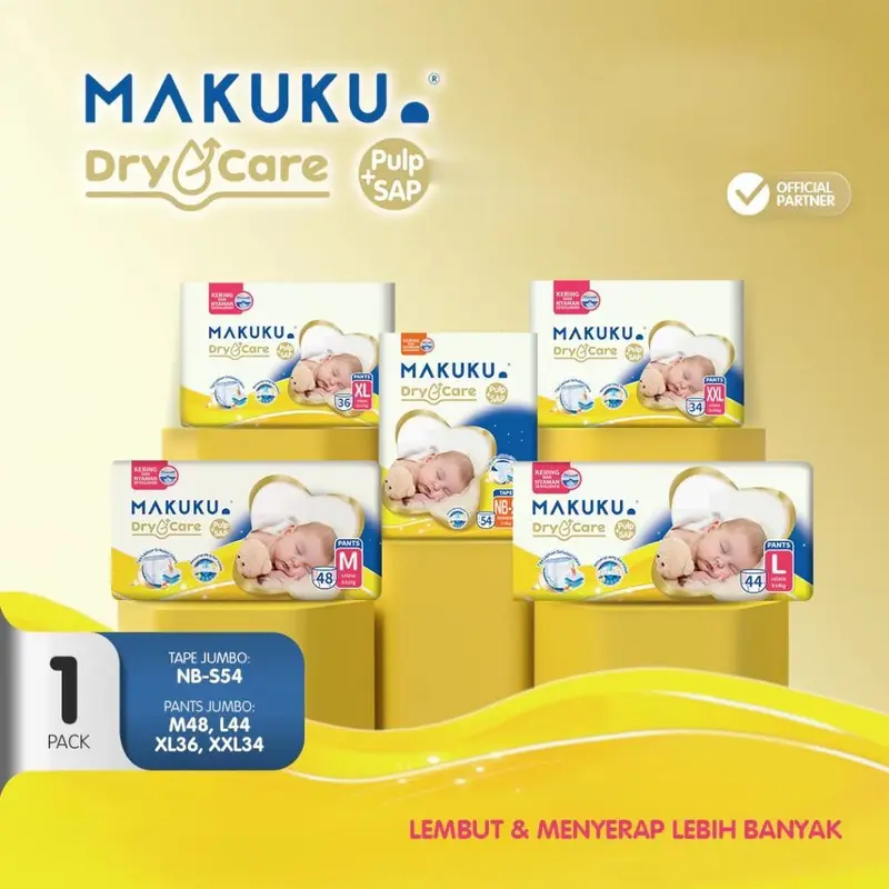 Makuku Dry Care NB-S54 M48 L44 XL36 XXL34 0