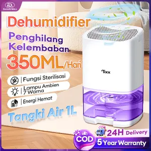 【COD】Tixx Dehumidifier kamar 3 in 1 Tangki Air 1L Transparan Auto Stop Alarm Serap Kelembaban Udara Atasi Lembab & Jamur Keringkan Pakaian Udara Segar Ion Negatif Aromaterapi Suara Senyap Low Watt Hemat Daya Desain Elegan Praktis Mudah Dioperasikan