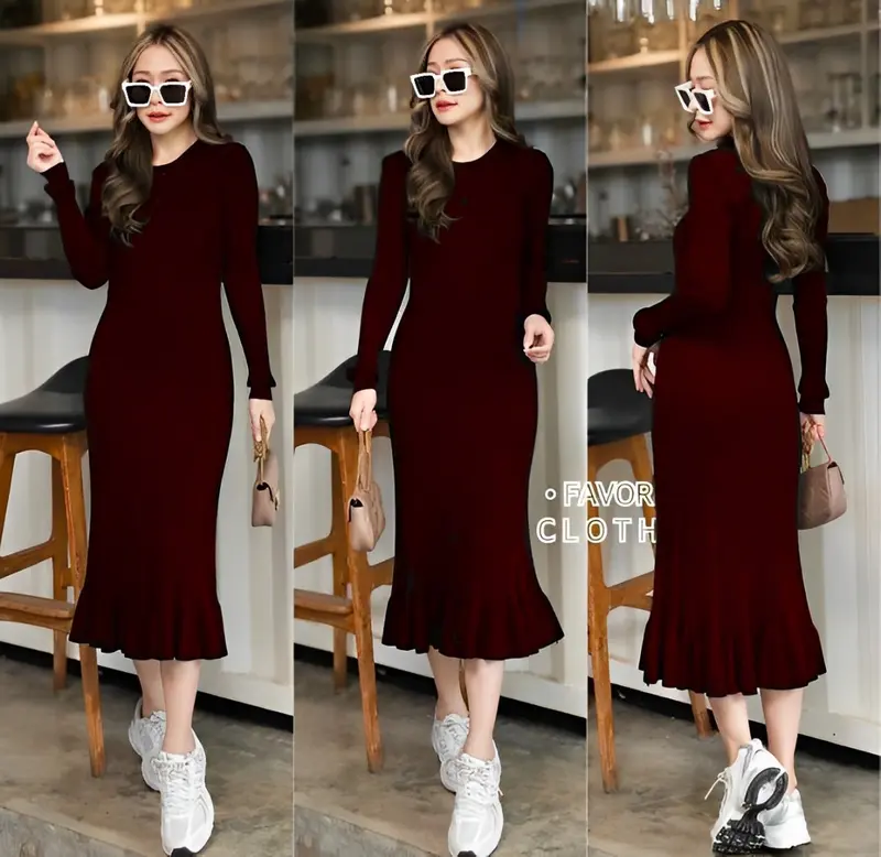 GFS Dress Rajut Kinara Ld 90 - 100 cm P 110 cm B 300 gr Cotton Polyester #4426 7