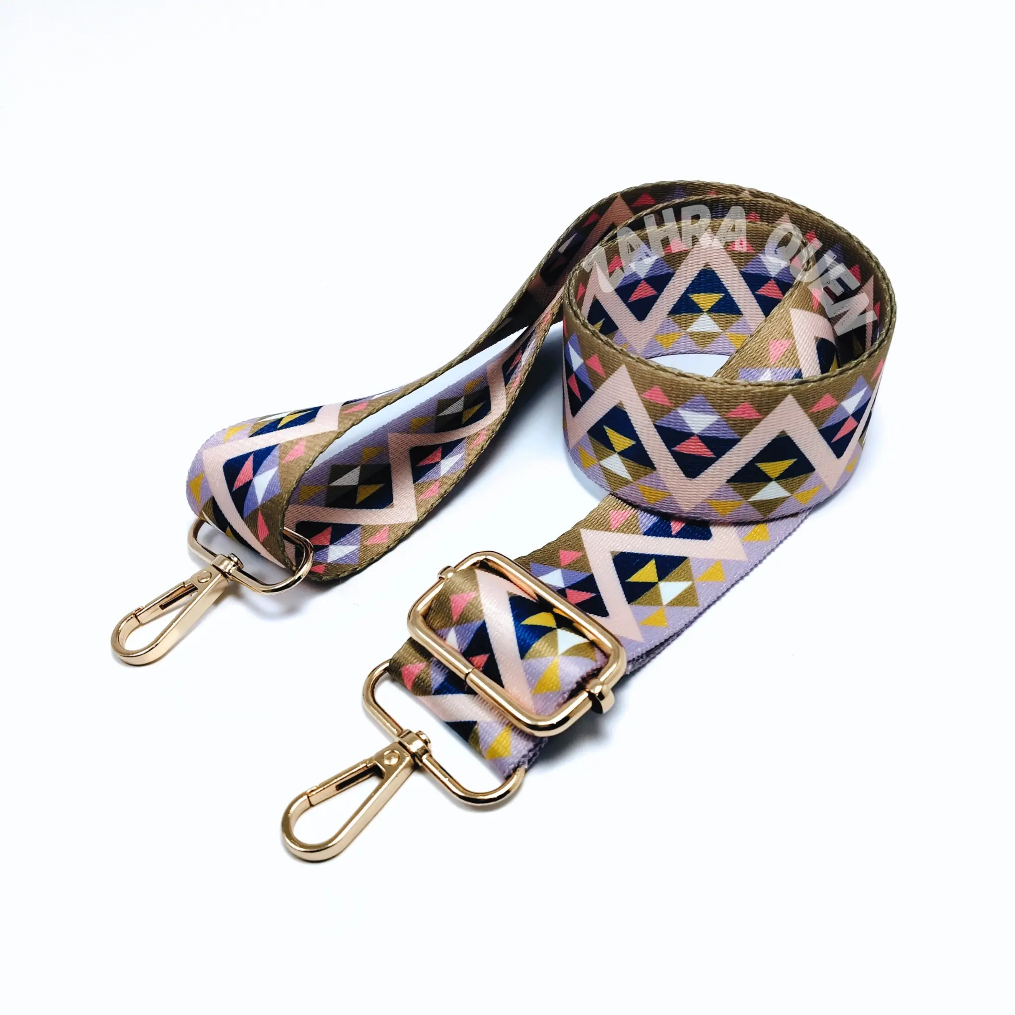 Tali Tas Selempang Wanita Motif ZIGZAG Tebal Panjang 120cm - Besi Hitam, GOLD, SILVER