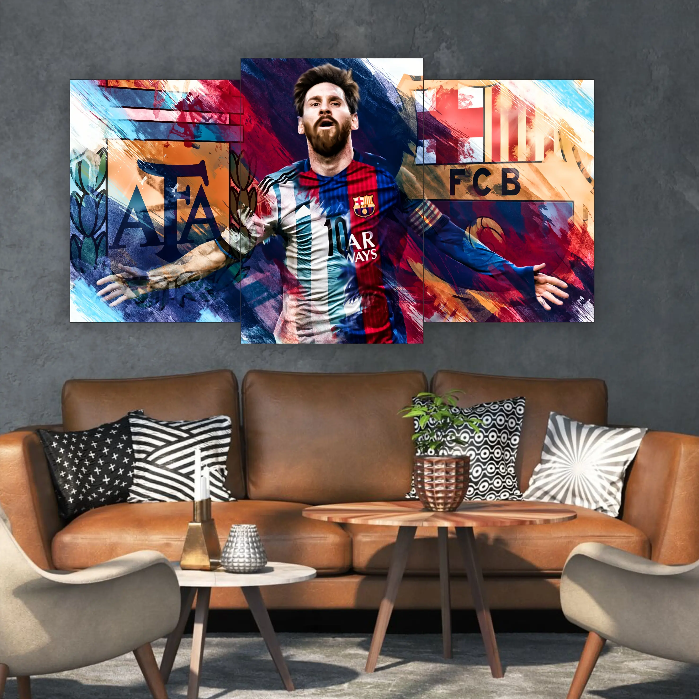 Hiasan Dinding Poster Bola 90cm x 50cm dan 40cm x 60cm Motif Football Bahan Tebal 6mm Tahan Lama Mudah Dibersihkan
