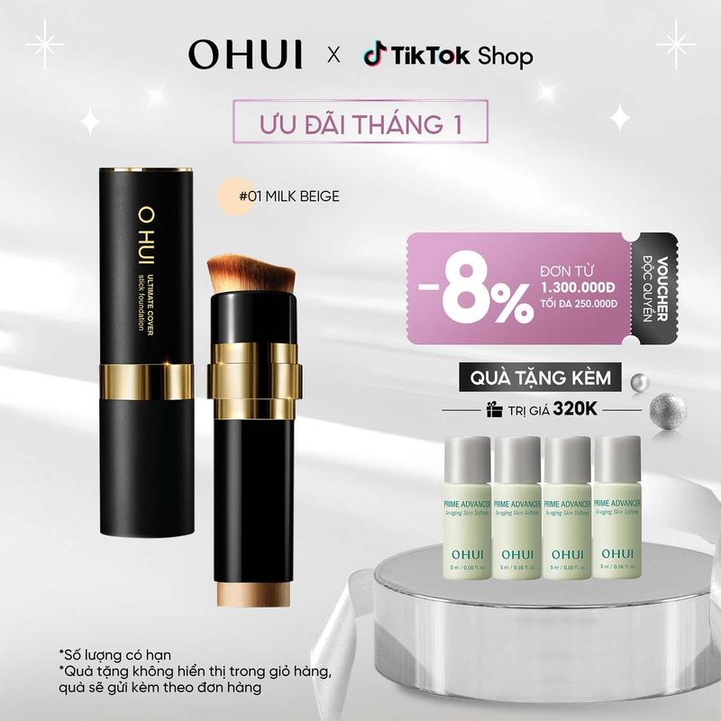 OHUI Official Kem nền dạng thỏi siêu che phủ kiểm soát nhờn OHUI Ultimate Cover Stick Foudation SPF50+ PA +++ 15g