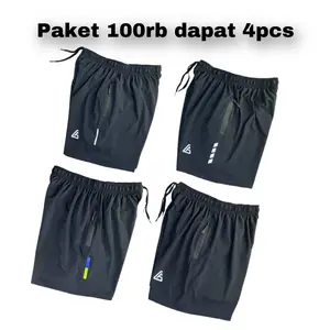 Paket 100rb dapat 4pcs celana running pria gym parasut elastis Sport