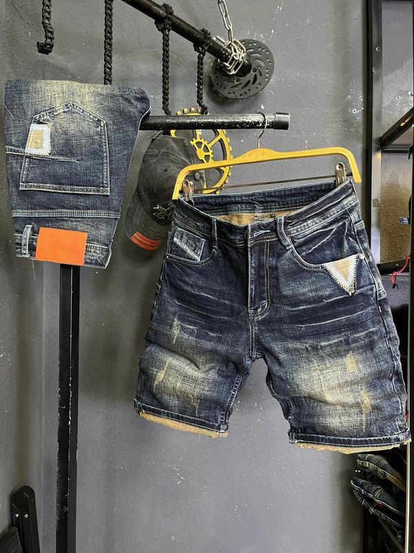 Quần Short Jean Nam-JD645 Màu Xanh Was Ánh Đồng Đắp Vá Mạng Túi Chất Cotton Mãu Mới Chi Tiết Như Hình QS2009.