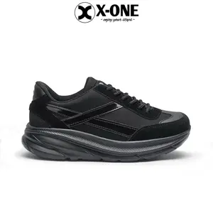 Sepatu Sneakers Pria Casual | Sepatu Walking | X-One Footwear “Strolling Full Black” Running