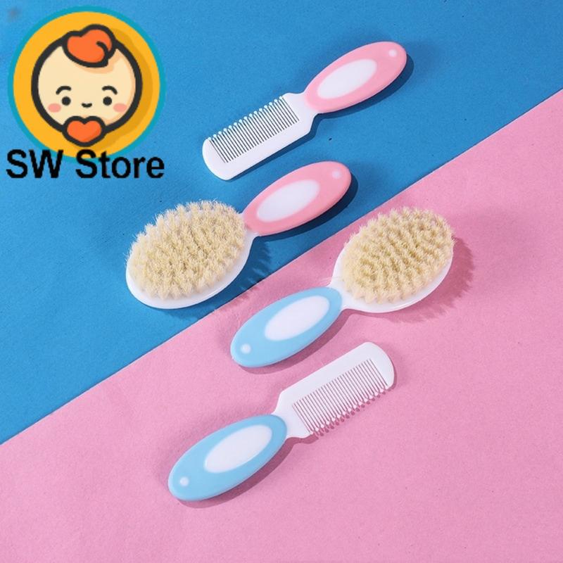 Product Introduction of SW Newborn brush and comb set brush with soft nylon bristles and comb with smooth rounded teeth that are gentle for baby's hair easy and comfortable to hold and use BPA free age +0 months DY11 Girls Boys Newborn Baby 6