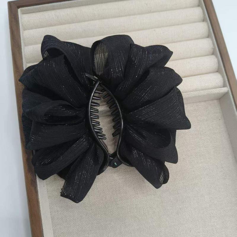  Phụ Kiện Tóc Phong Cách Hàn Quốc Lụa Sáng Bóng Phong Cách Pháp Thanh Lịch Và Thời Trang Dễ Phối Đồ Màu Trơn Kẹp Tóc Lưới Kẹp Tóc Đội Đầu 