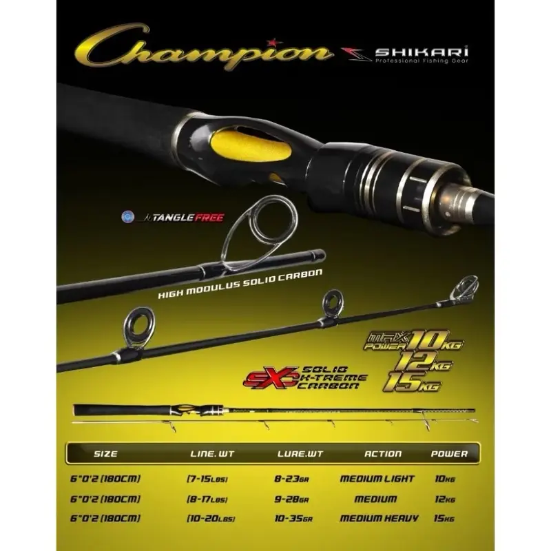 Joran Shikari Champion 180 Cm Solid Xtreme Carbon Spinning 0