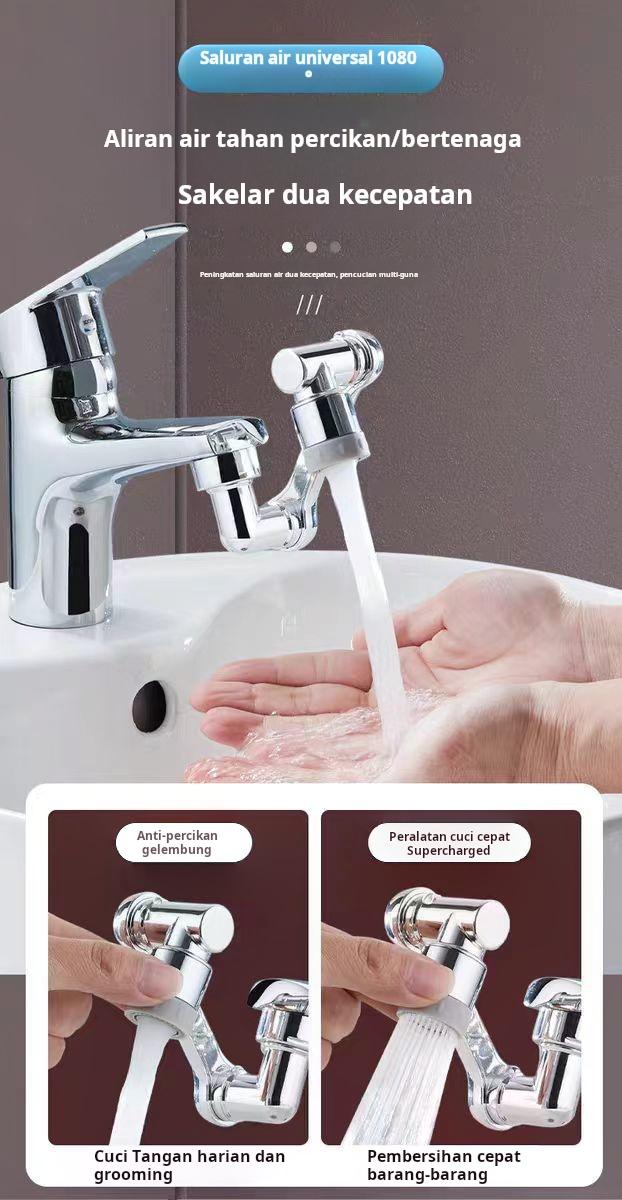 Ekstensi keran dapur, lengan robot universal, keran, adaptor multifungsi wastafel, aerator anti percikan