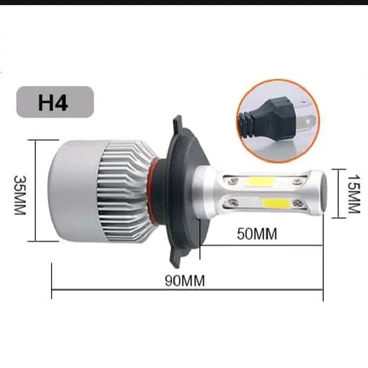 Lampu LED Mobil Headlight Lampu Utama Mobil COB 72W 8000 Lm socket H4 / 9003 1 pcs  HI Low Car 3