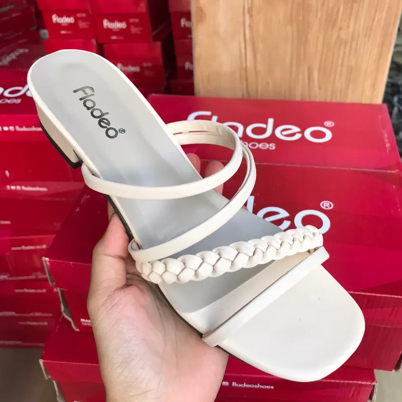 Sandal Heels Wanita Fladeo KP Hak 3cm Variasi Kepang Simpel Cantik 4