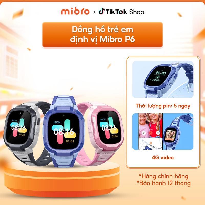  Đồng hồ định vị trẻ em Mibro P6 - Pin 900mAh - GPS - Nút SOS - Kháng nước 2ATM 