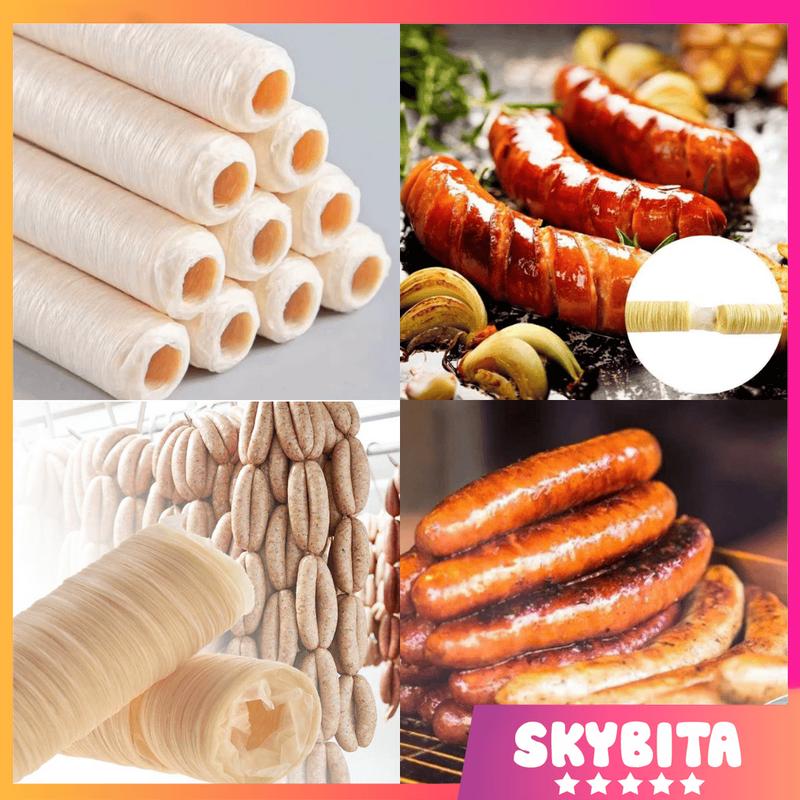  Vỏ collagen làm xúc xích vỏ collagen làm lạp xưởng thay thế cho lòng heo sản xuất xúc xích tiện lợi tiết kiệm với size vỏ từ phi 21-28 