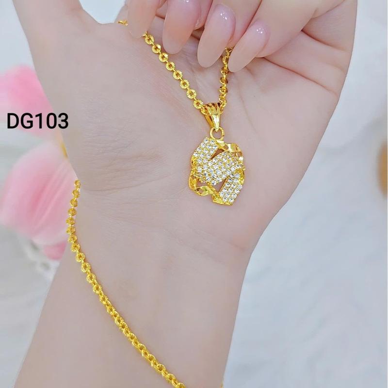  Dây chuyền nữ Titan O chạm phối mặt xoắn ốc đính đá cao cấp xi vàng bền màu mẫu hot 