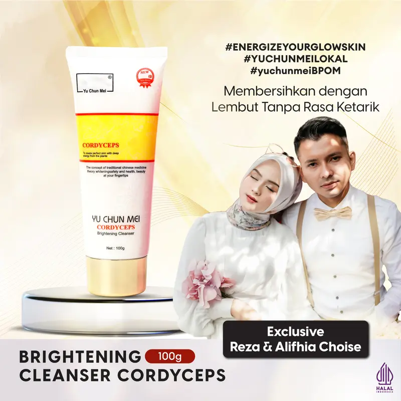 [ EXCLUSIVE REZA & ALIFHIA CHOISE ] YU CHUN MEI Cordyceps Brightening  Facial  Cleanser 100gr- Membantu Bersihkan Wajah Special Offer 0