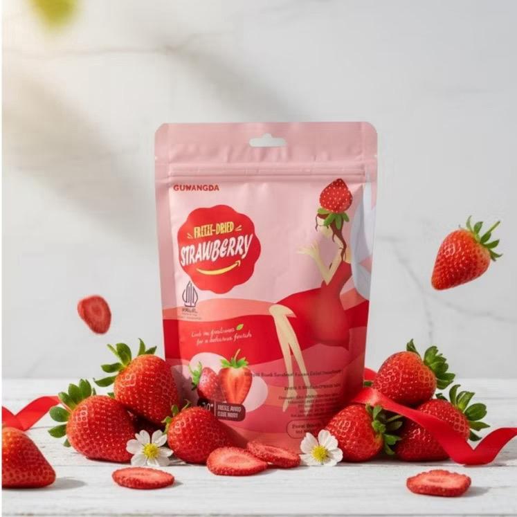 Guwangda - Bpom Halal Aneka Buah Kering 50gr Freeze Dried Strawberry Kiwi Peach Mango Pitaya Durian Kualitas Terbaik