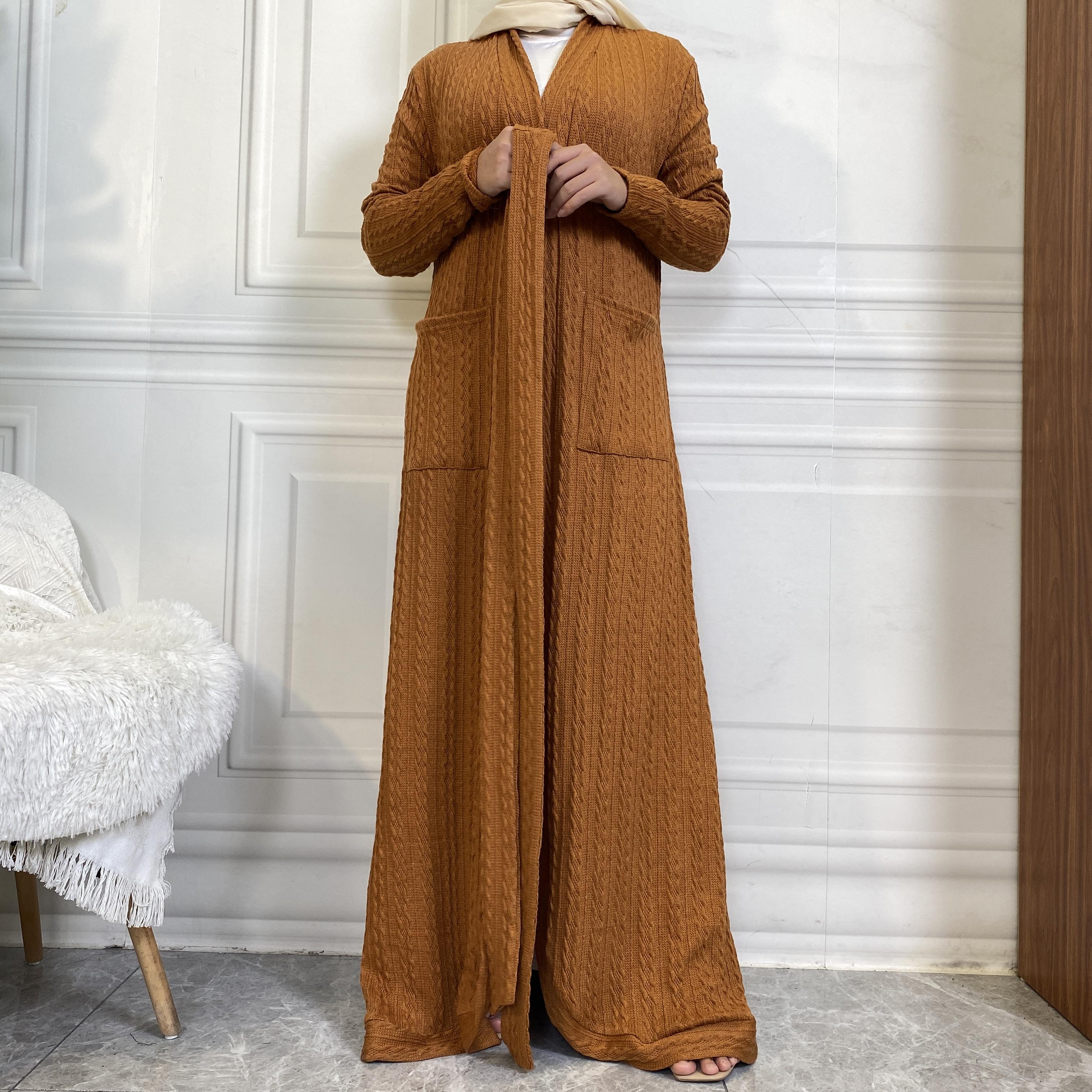 1952# New Winter Design Fashion Simplicity Open Latest Abaya - CHAOMENG MUSLIM SHOP