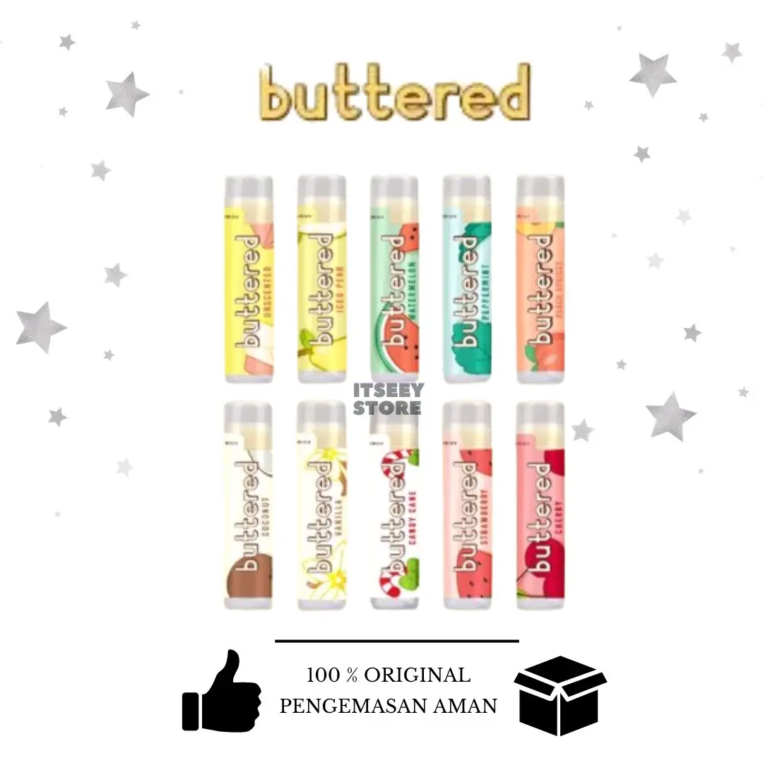 Buttered Premium Lip Balm SPF 15 Pelembab Bibir Kering Pencerah Bibir Hitam Lip SPF